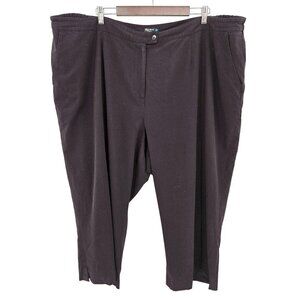 Maggie Barnes Stretch Black Pants Plus Sz 9 Avg 30 32 Elastic Sides Crop Ankle